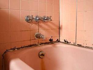 moldy caulking around tub 